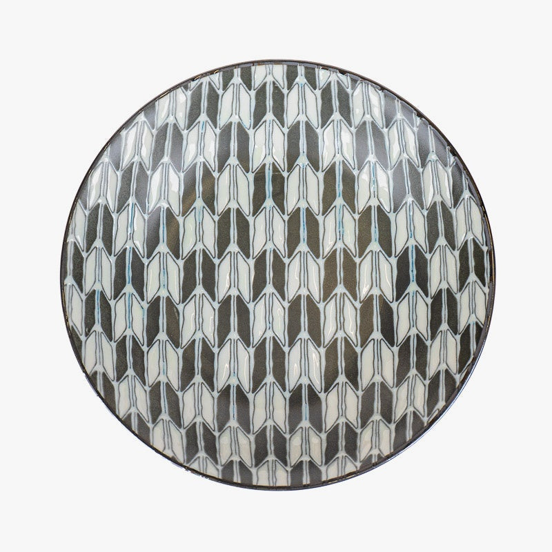 Japanese Deep Plate – Yagasuri Pattern
