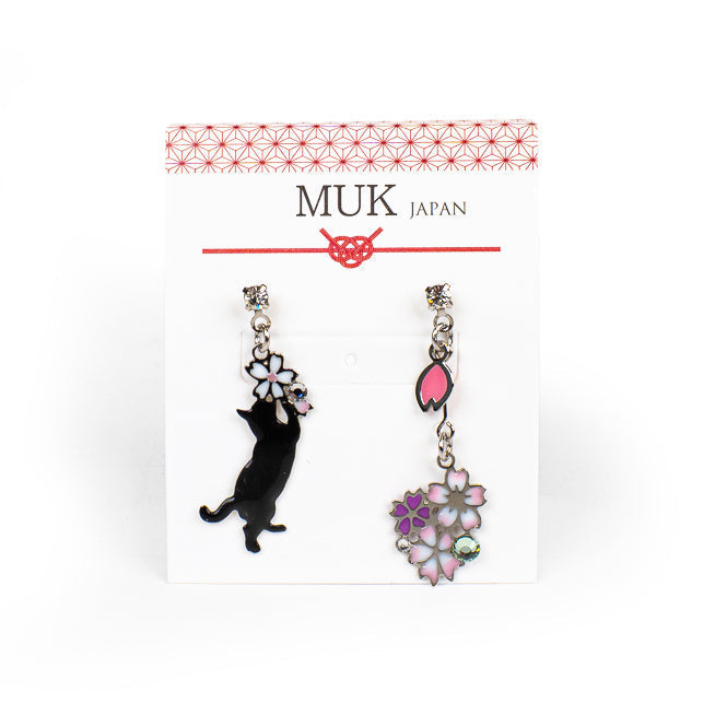 Japanese Earrings - Black Cat