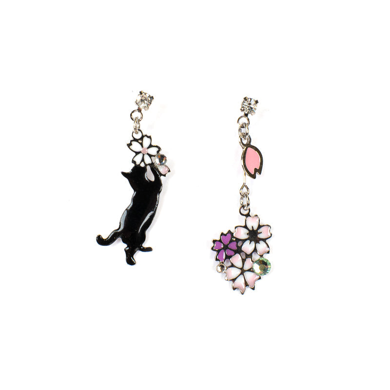 Japanese Earrings - Black Cat