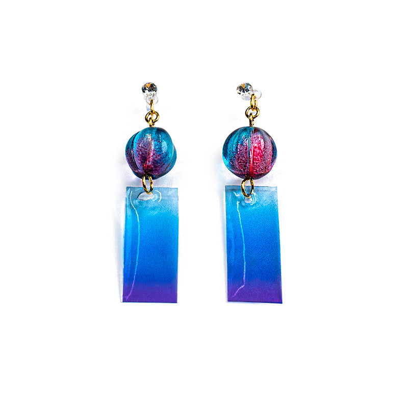 Japanese Earrings - Blue Wind Chime