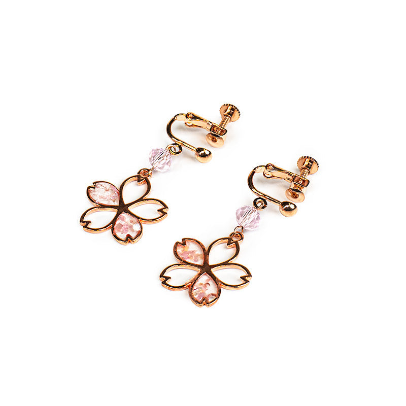 Japanese Earrings - Cherry Blossom Clip-On