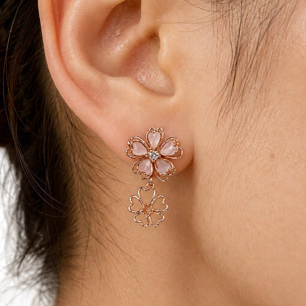 Japanese Earrings - Double Sakura