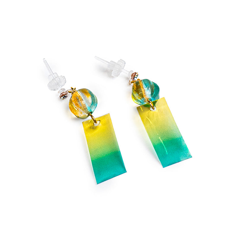 Japanese Earrings - Green Wind Chime