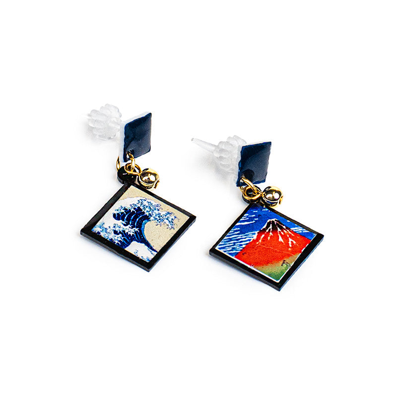 Japanese Earrings - Hokusai