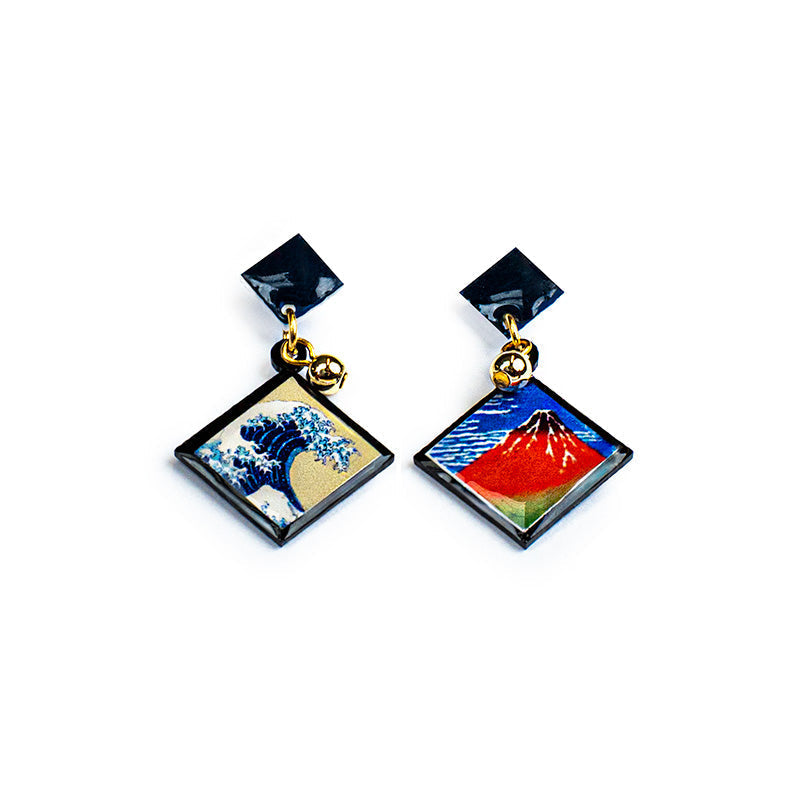 Japanese Earrings - Hokusai