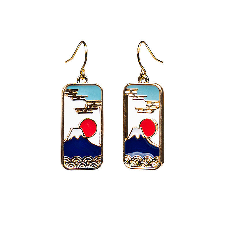 Japanese Earrings - Mount Fuji