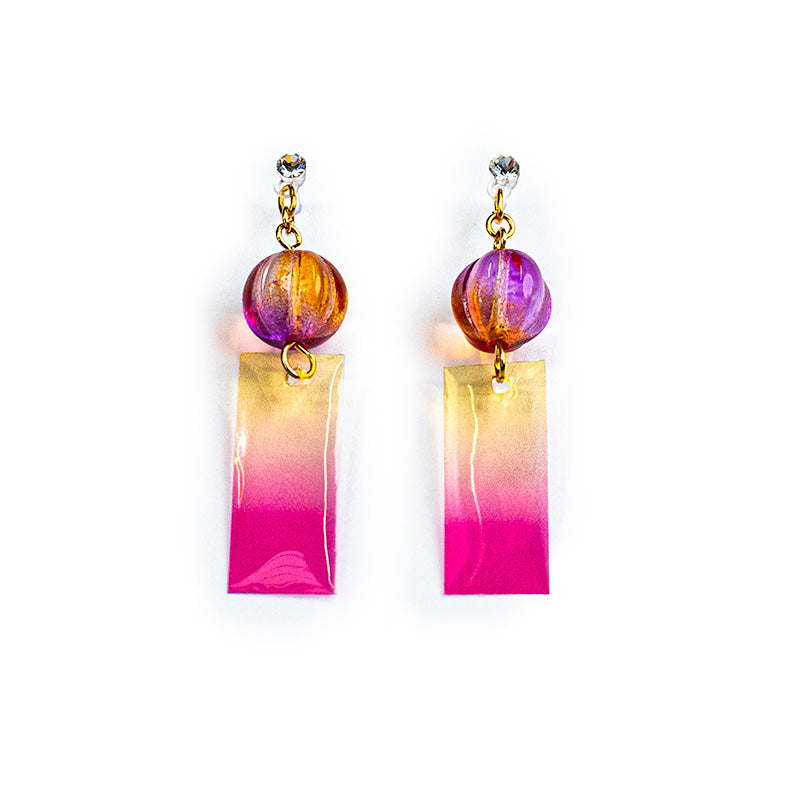 Japanese Earrings - Pink Wind Chime