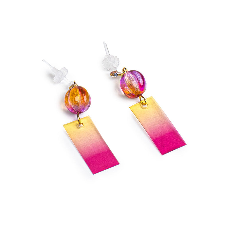 Japanese Earrings - Pink Wind Chime