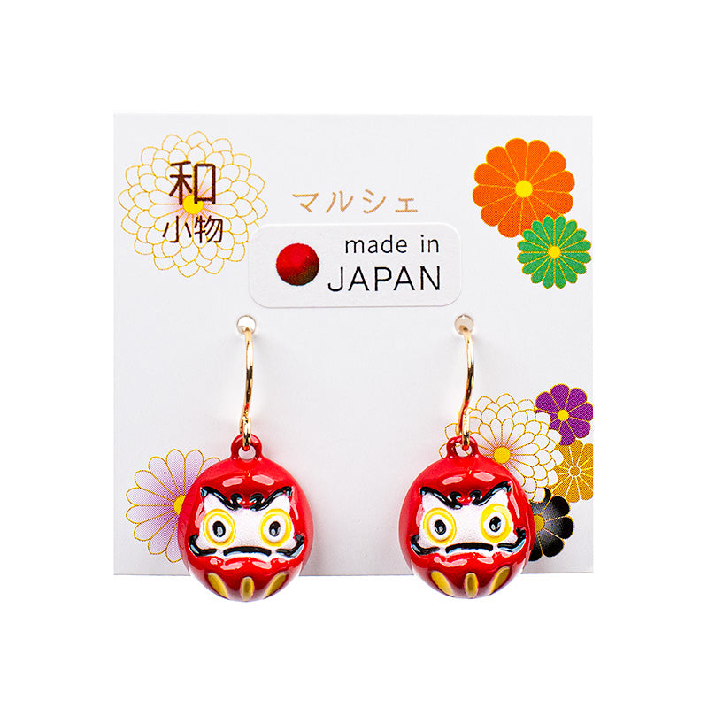 Japanese Earrings - Small Daruma