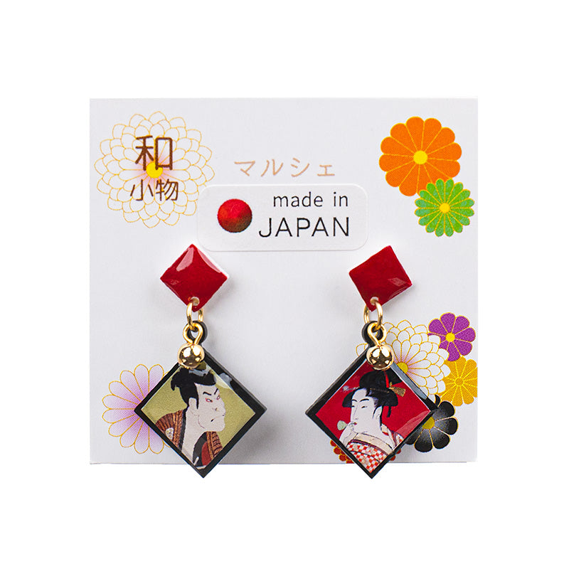 Japanese Earrings - Ukiyo-e Couple