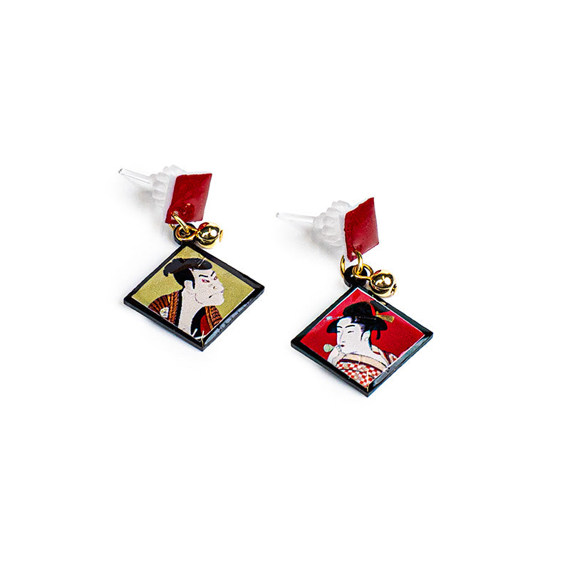 Japanese Earrings - Ukiyo-e Couple