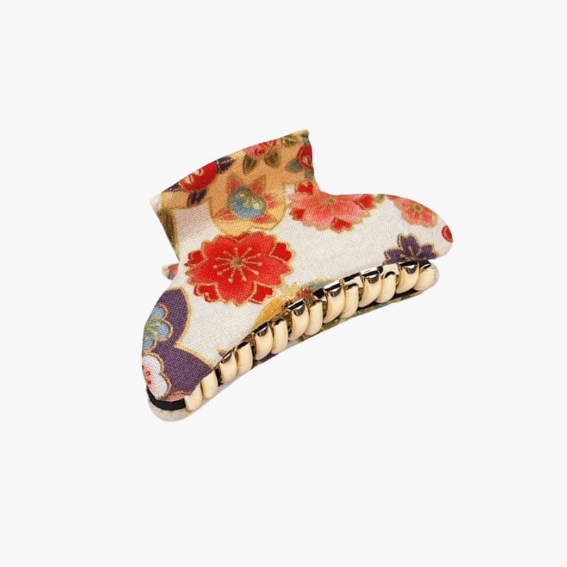 Japanese Fabric Hair Clip – White