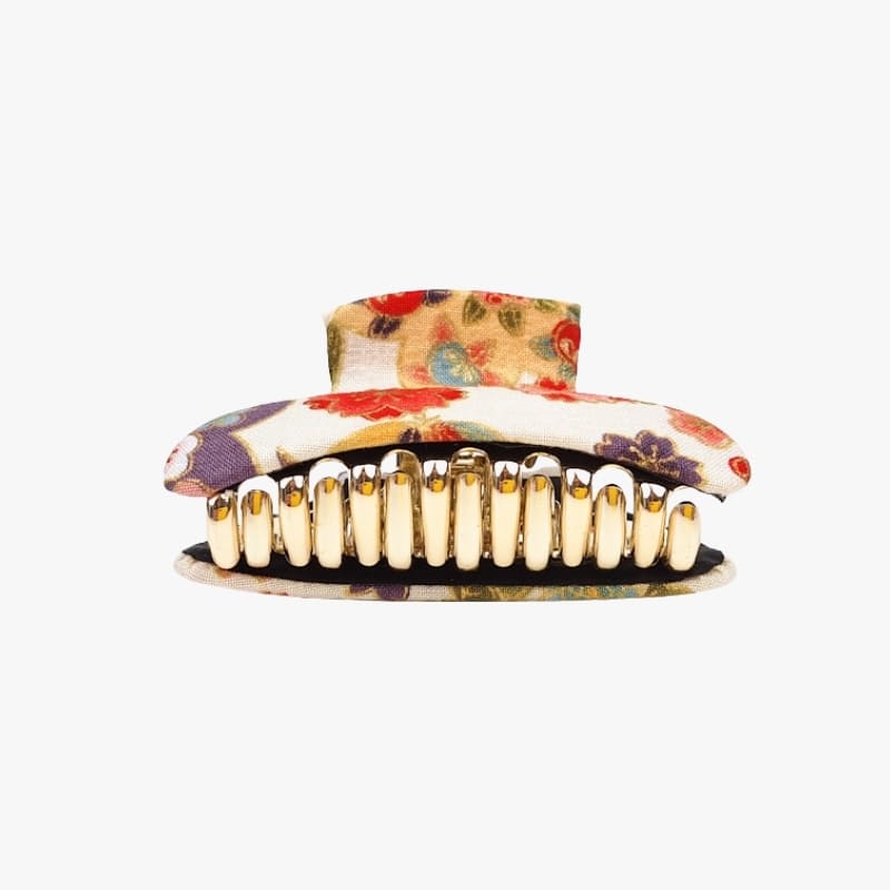 Japanese Fabric Hair Clip – White
