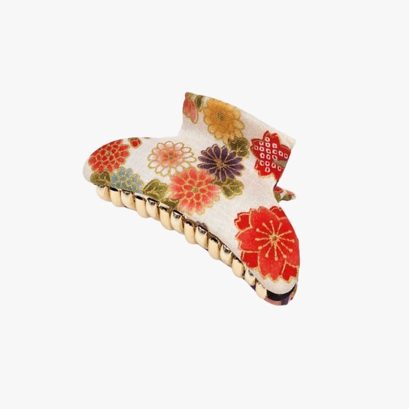 Japanese Fabric Hair Clip – White