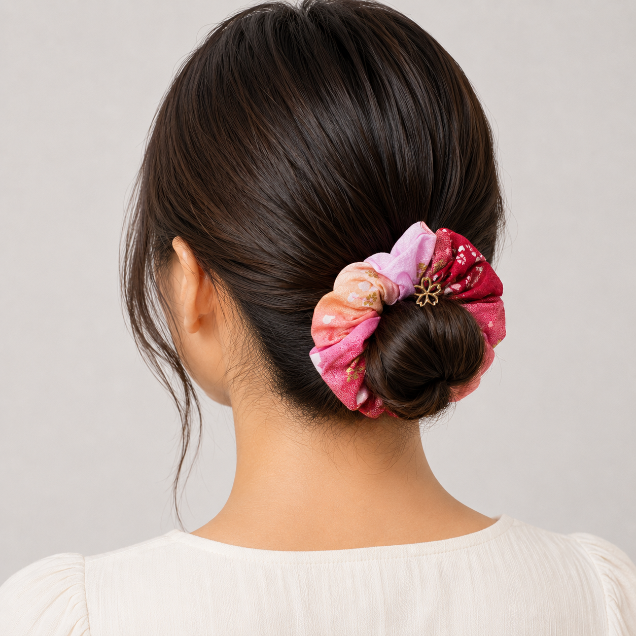 Japanese Fabric Scrunchie Pink