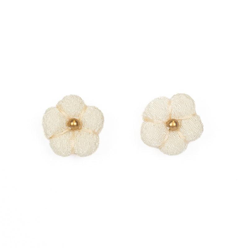 Japanese Flower Earrings - White