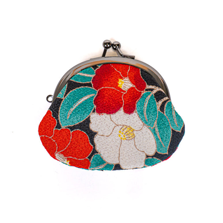 Japanese Gamaguchi Coin Purse - Camellia