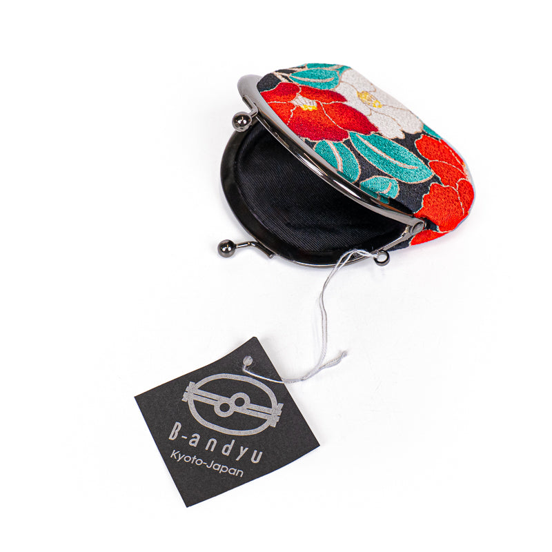 Japanese Gamaguchi Coin Purse - Camellia