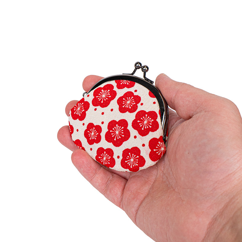 Japanese Gamaguchi Coin Purse - Plum Blossoms