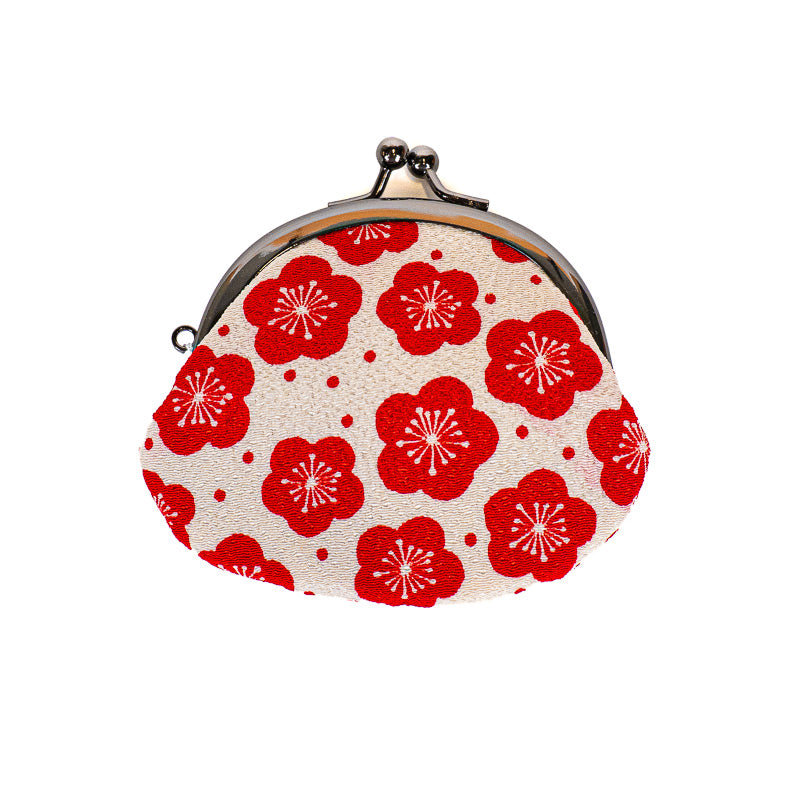 Japanese Gamaguchi Coin Purse - Plum Blossoms