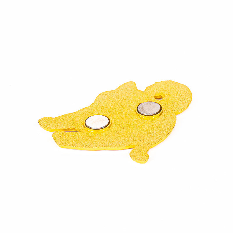 Japanese Gold-Tone Metal Magnet – Cute Shiba Inu