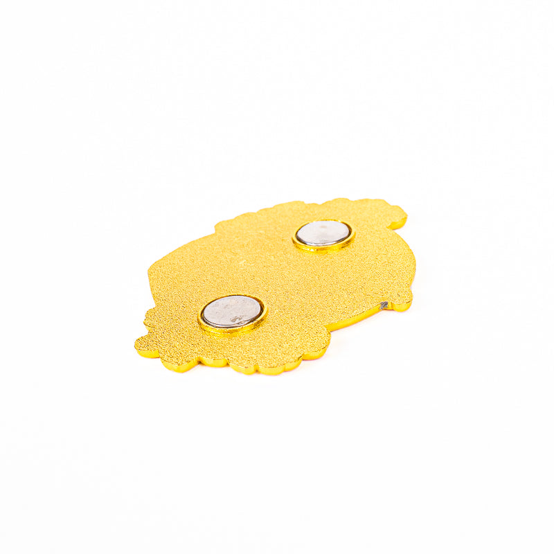 Japanese Gold-Tone Metal Magnet – Daruma & Sakura
