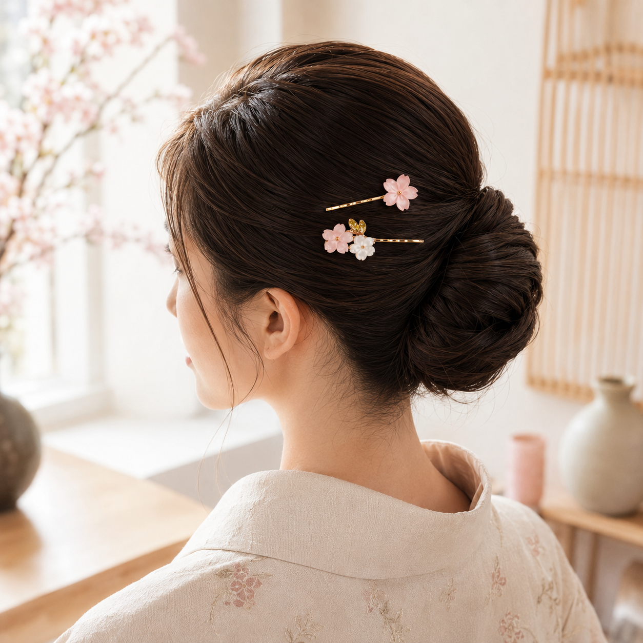 Japanese Hair Slides – Hanami Sakura Blossom