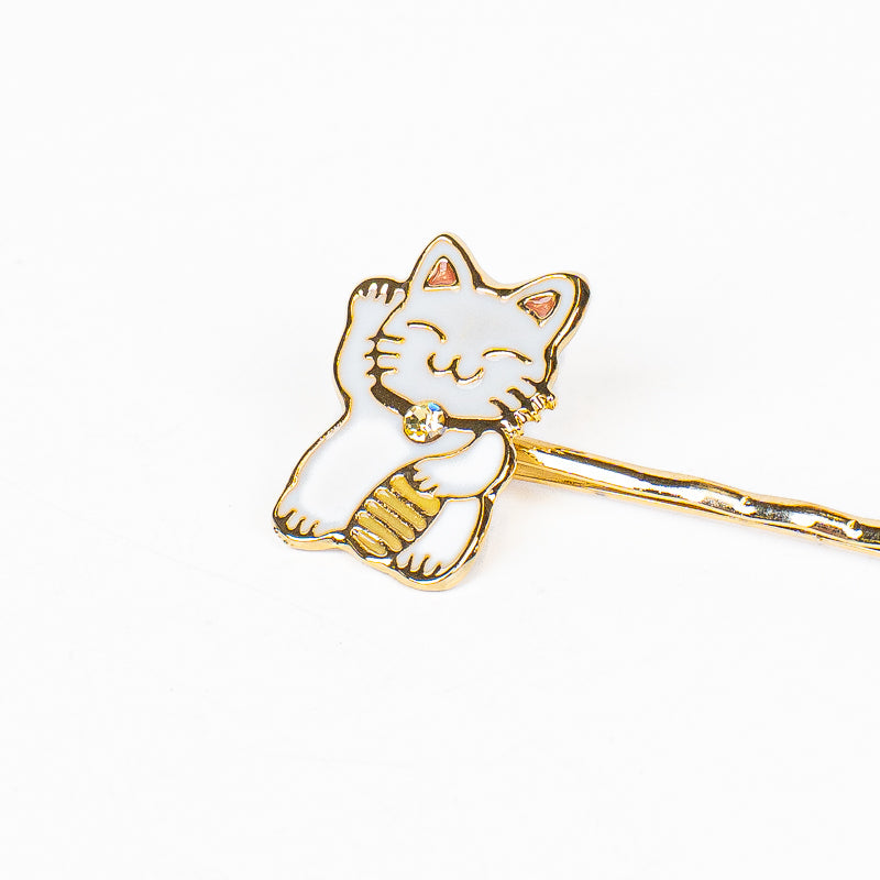 Japanese Hair Slides – Maneki-Neko & Sakura Blossom
