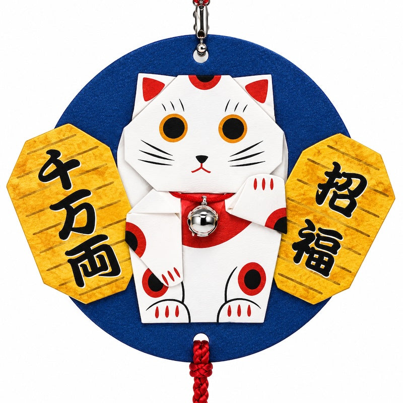 Japanese Hanging Paper Craft Kit - Maneki Neko