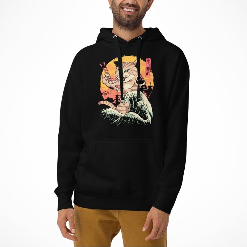 Japanese Hoodie - Kaiju Neko Sushi