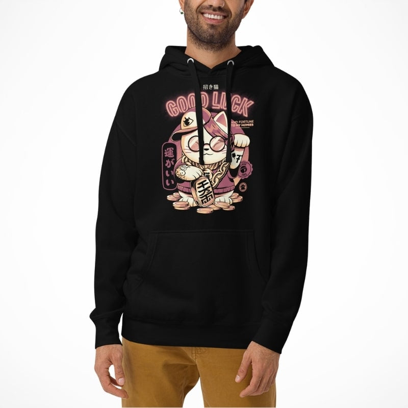 Japanese Hoodie - Maneki Neko