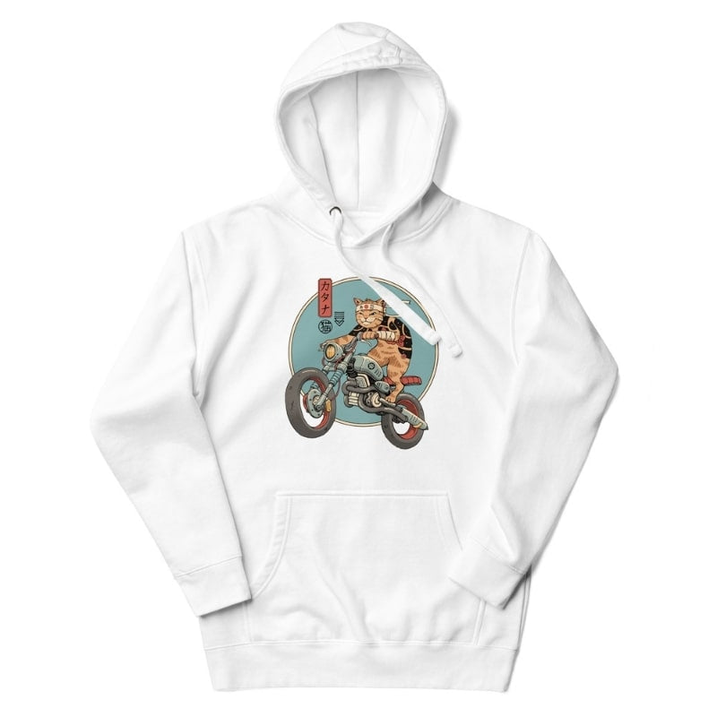 Japanese Hoodie - Neko Rider S / White