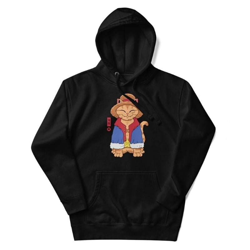 Japanese Hoodie - Neko Sailor S / Black