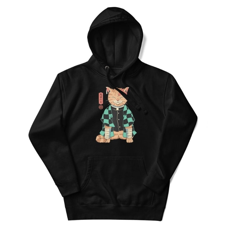 Japanese Hoodie - Neko Slayer S / Black
