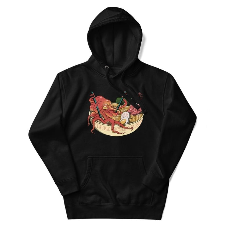 Japanese Hoodie - Octopus Ramen S / Black
