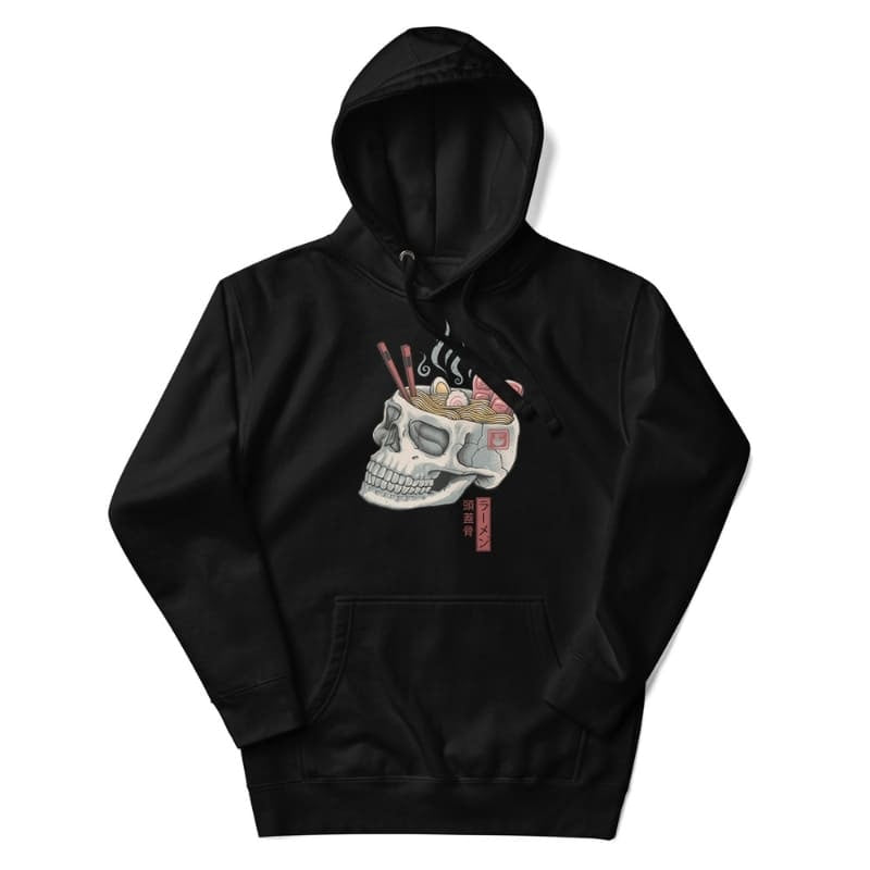 Japanese Hoodie -Ramen Skull S / Black
