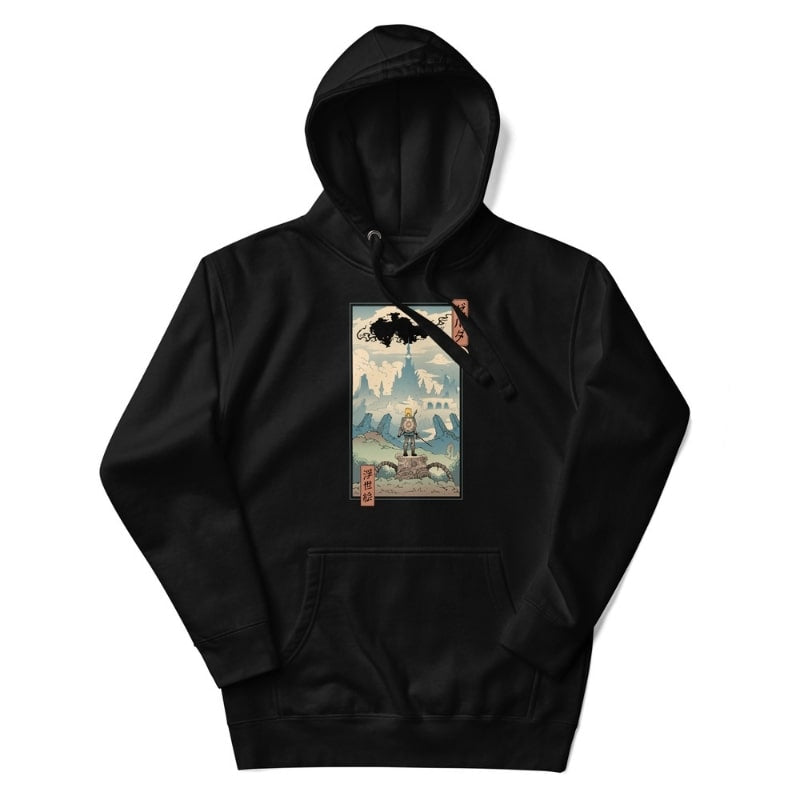 Japanese Hoodie - Ukiyo-e Legend S / Black