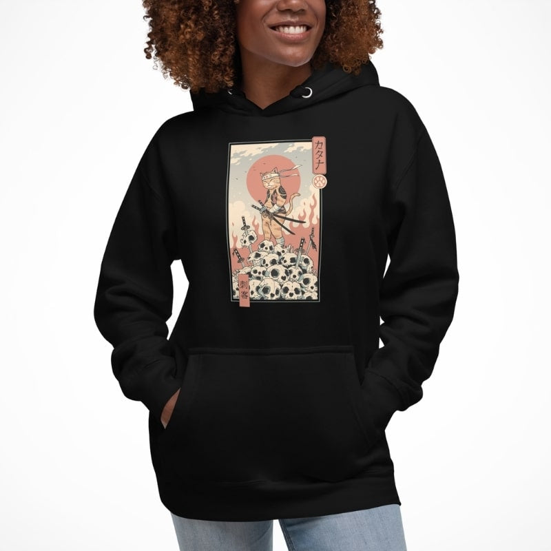 Japanese Hoodie - Ukiyo-e Neko Killer