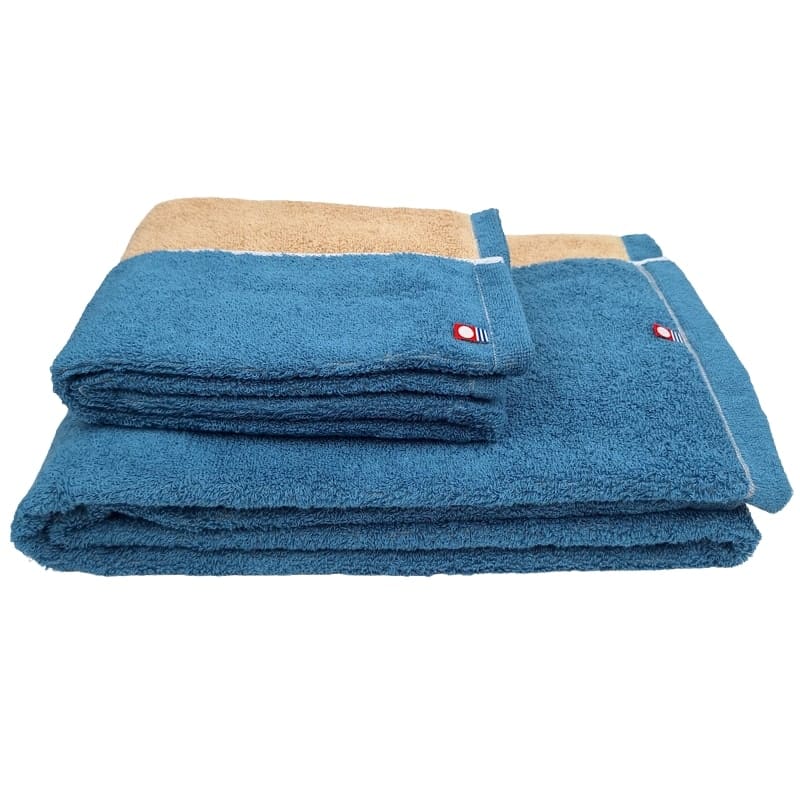 Japanese Imabari Face Towel - Bicolore Blue