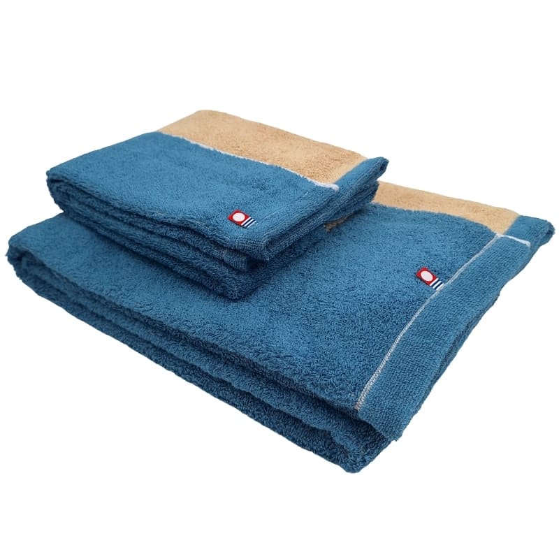Japanese Imabari Towel - Bicolore Blue