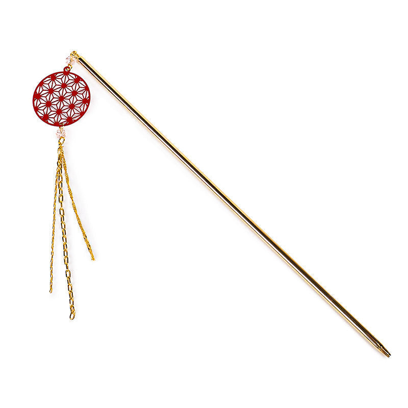 Japanese Kanzashi - Red Asanoha Pattern