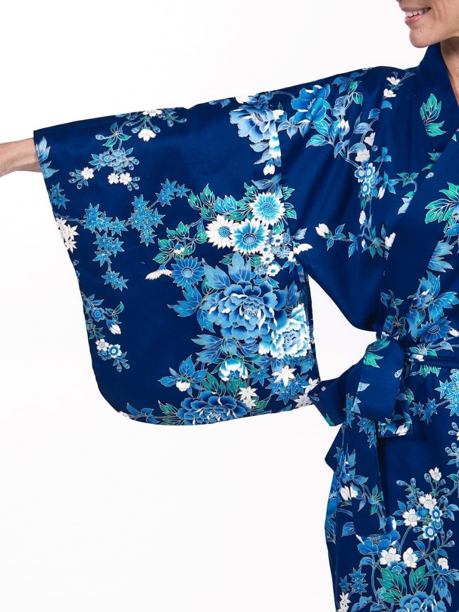 Japanese Kimono Women - Blue Hana One size