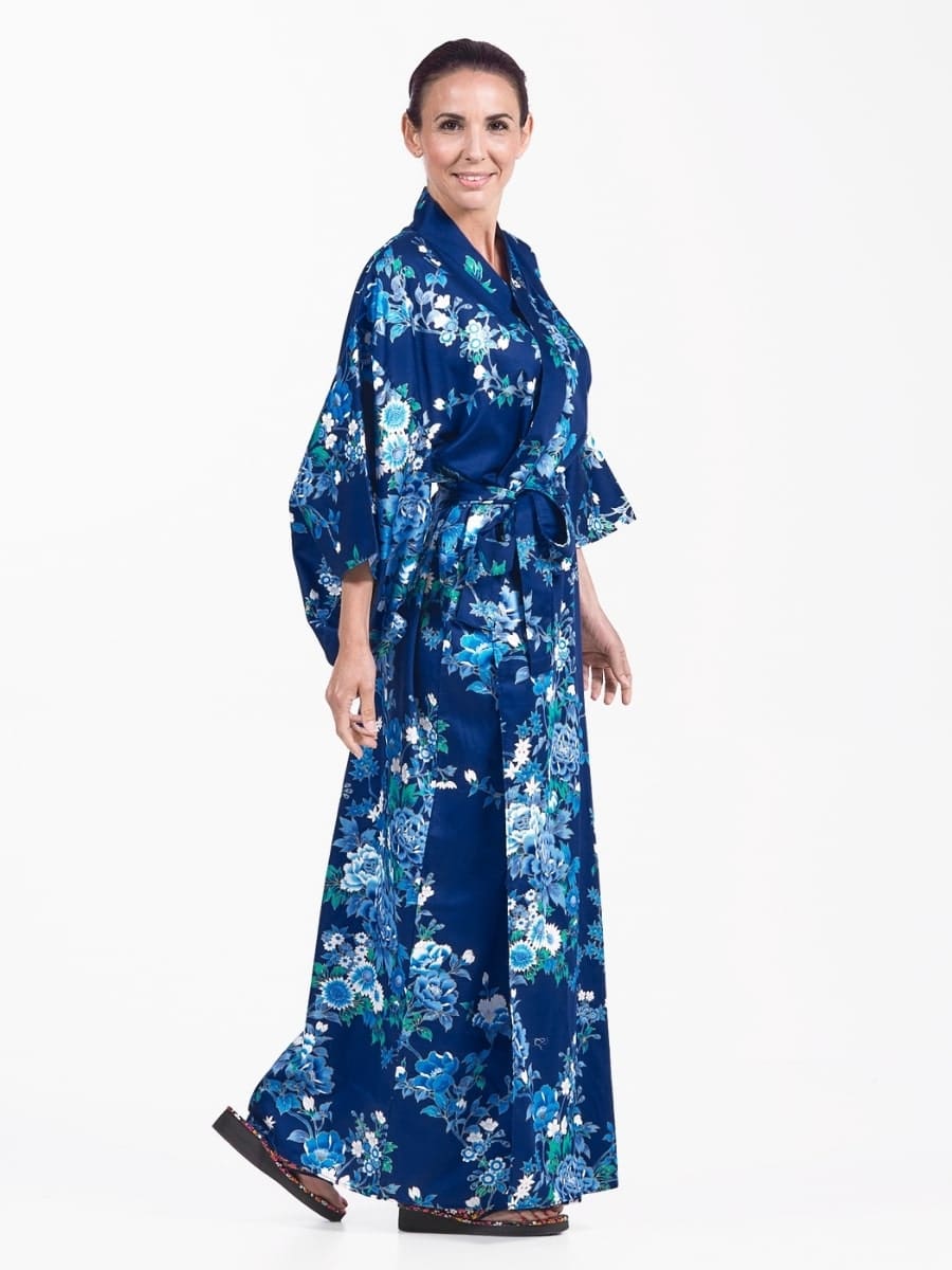 Japanese Kimono Women - Blue Hana One size