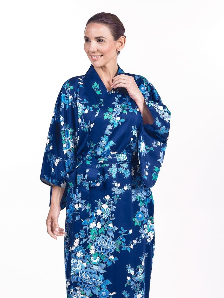 Japanese Kimono Women - Blue Hana One size