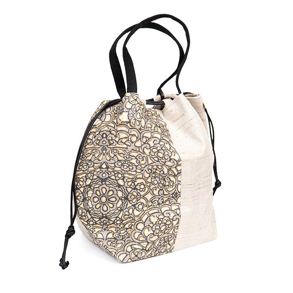 Japanese Kinchaku Bag Handwoven Linen Hōsōge | Japan Avenue
