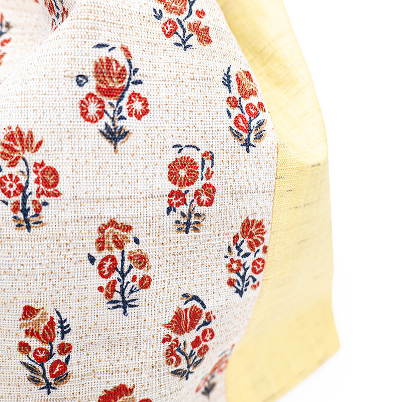 Japanese Kinchaku Bag Handwoven Linen Sarasa