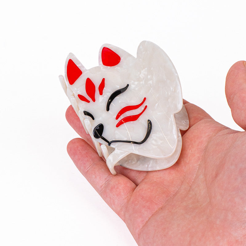 Japanese Kitsune Mask Hair Claw Clip