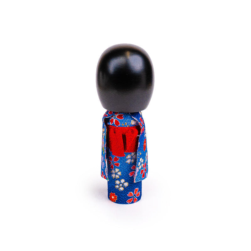 Japanese Kokeshi Doll - Blue Kimono