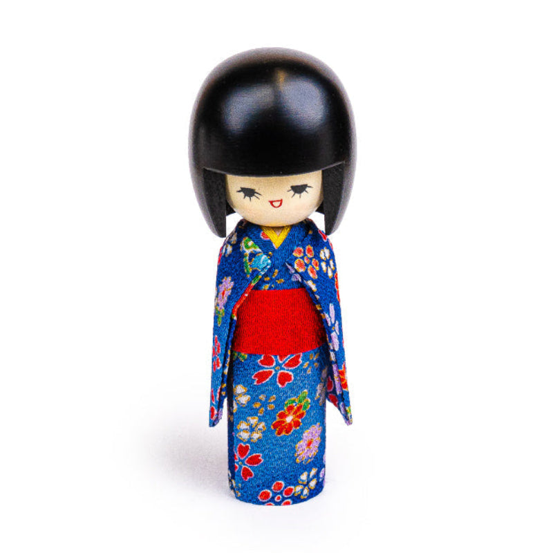 Japanese Kokeshi Doll - Blue Kimono