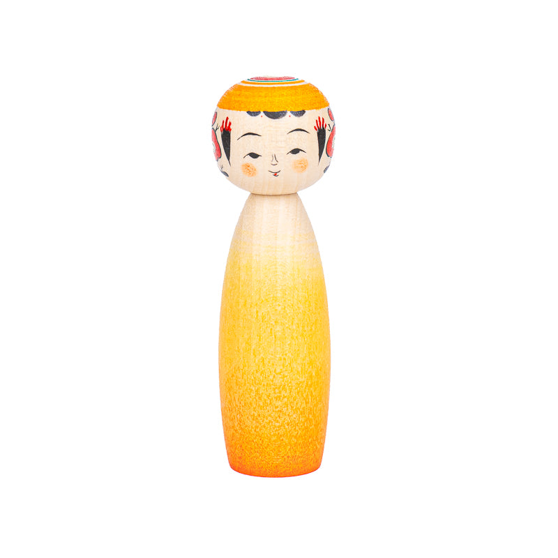 Japanese Kokeshi Doll - Daidai Gradient - 9 cm
